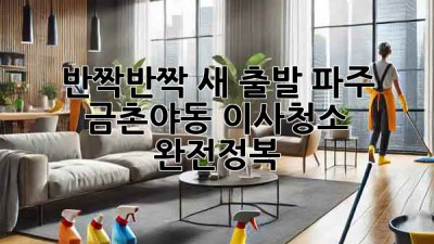✨반짝반짝 새 출발! 파주 금촌/야동 이사청소 완전정복🧹